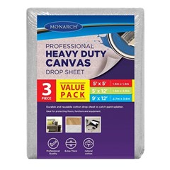 3PK MONARCH CANVAS DROP SHEET 8OZ 9X125X125X5 VARIOUS