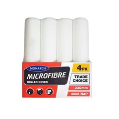 230MM MONARCH ROLLER COVER MICROFIBRE 4MM NAP  4PK